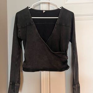 FreePeople black wrap sweater